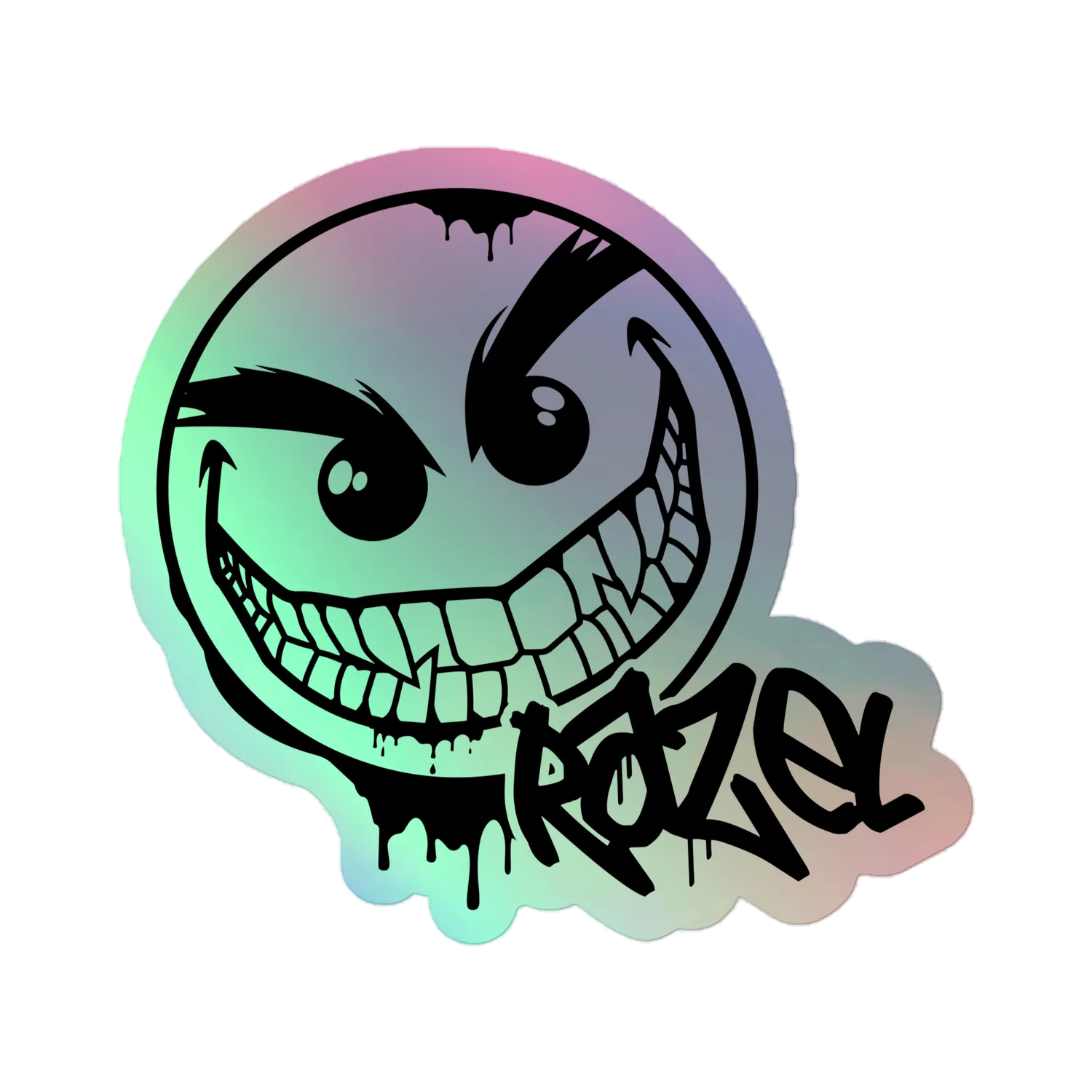 Razel Gang Drip Face holografische sticker vinyl