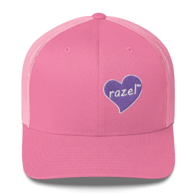 Razel Purple Hearted trucker pet zwart mesh