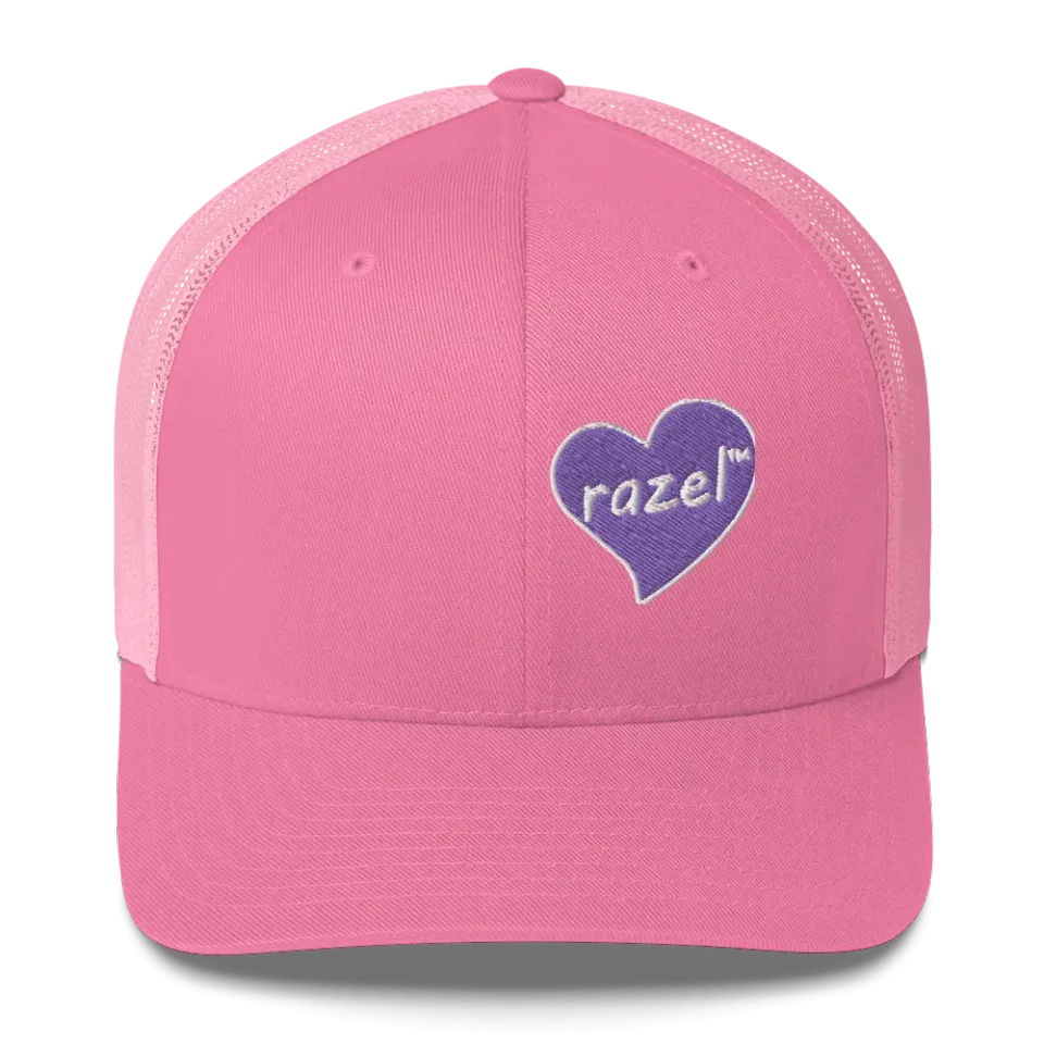 Razel Purple Hearted trucker pet zwart mesh