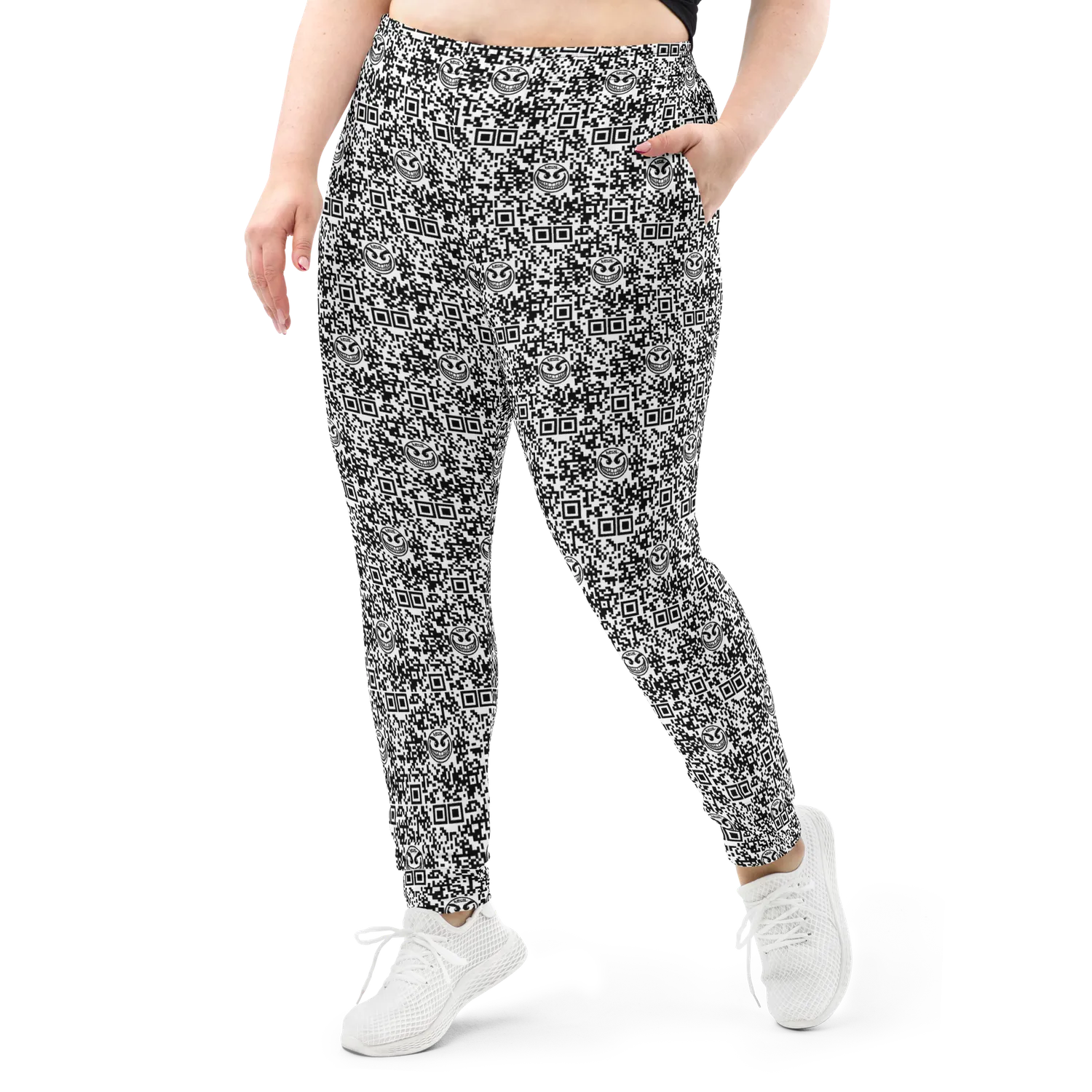 Razel Face QR Code Motif joggingbroek dames slim fit