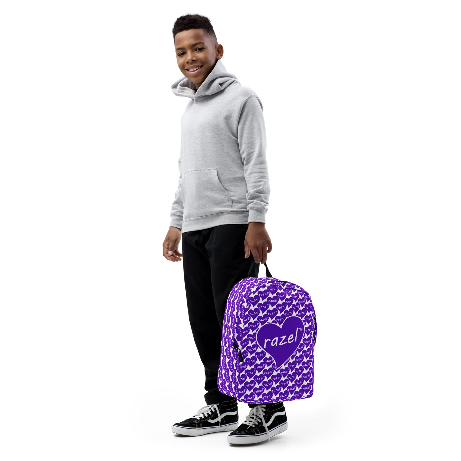 Razel Purple Hearted Motif Minimalist Rugzak 20L