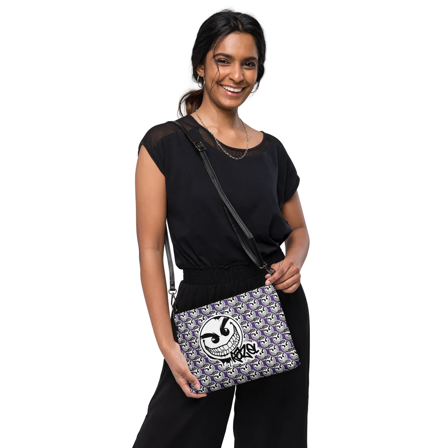 Razel Gang Drip Face Satchel zwart imitatieleer