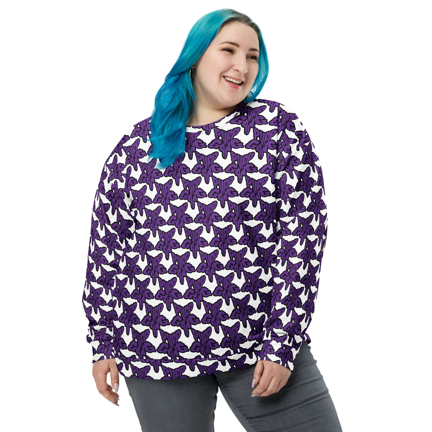 Razel Purp Gang Rock Star Motif sweater M fleece