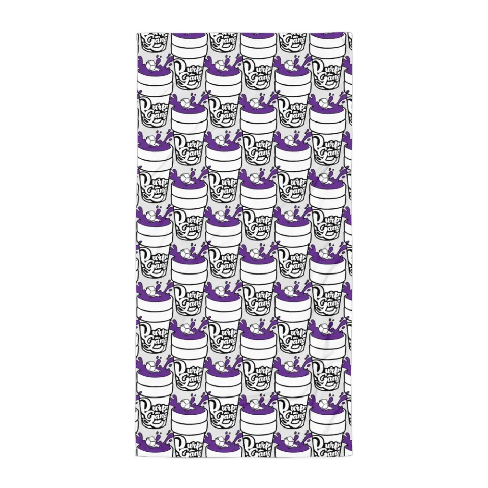 Razel Purp Gang Double Cup Motif handdoek 76x152 katoen