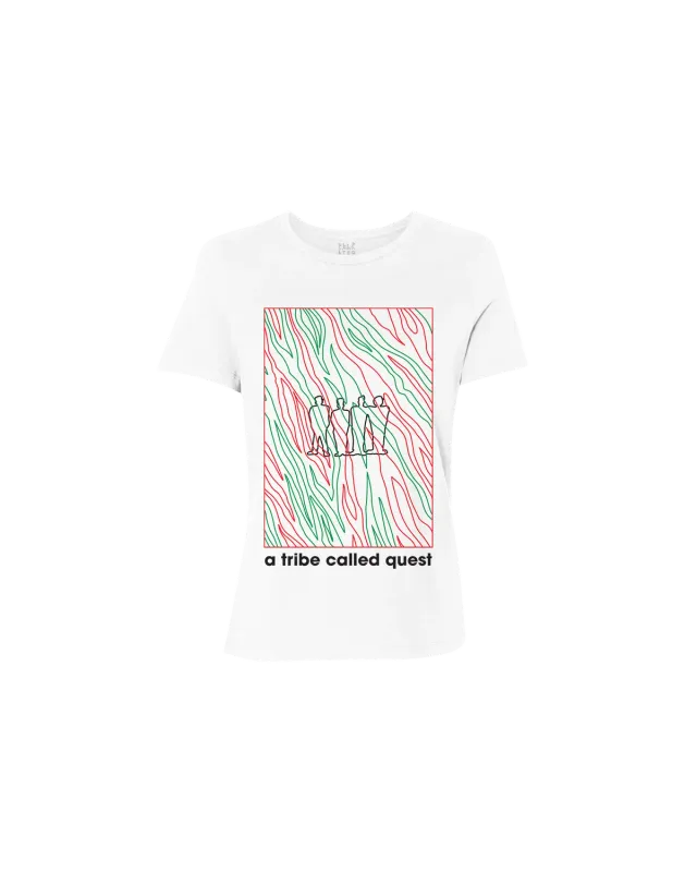 Tribe Called Quest Line Art T-shirt dames wit rood groen