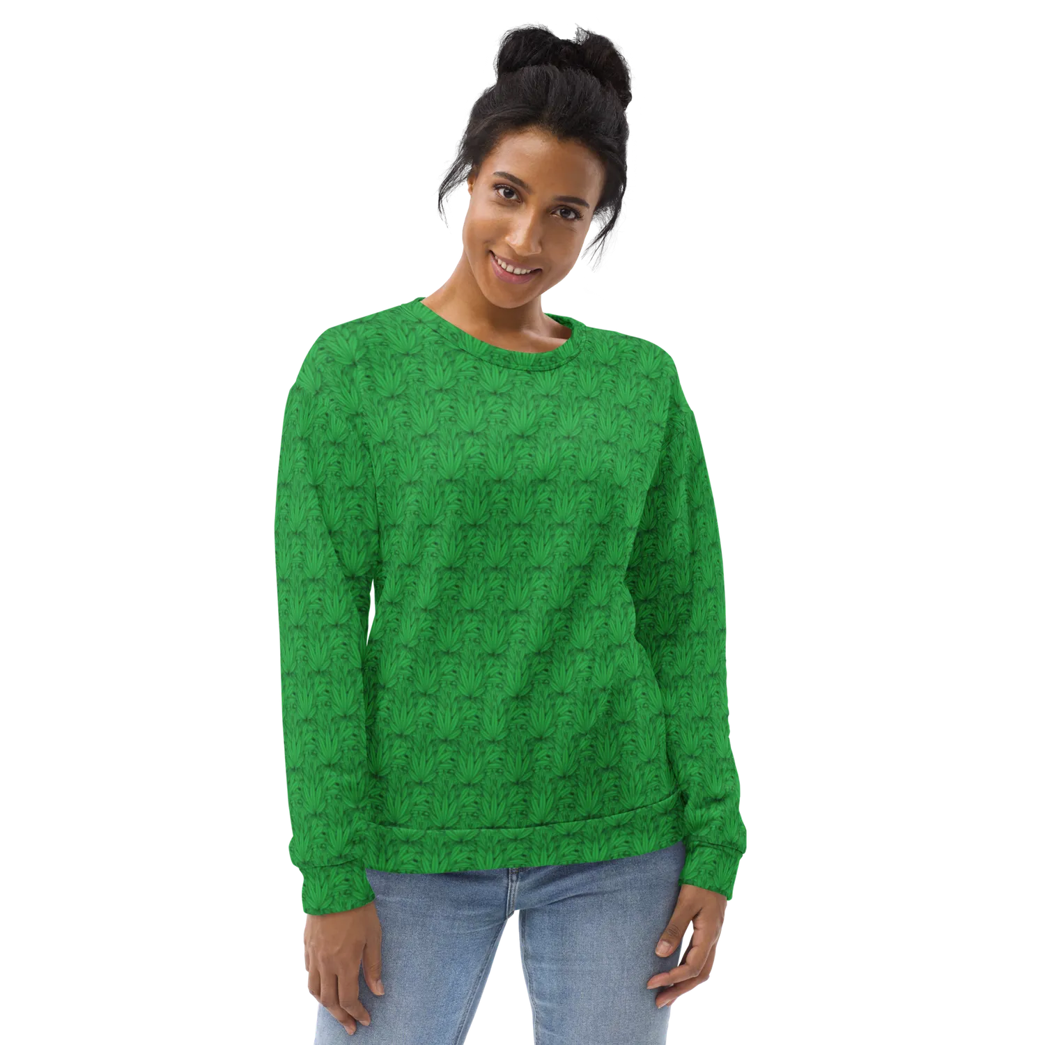 Razel Marijuana Tree Star Motif Sweater unisex