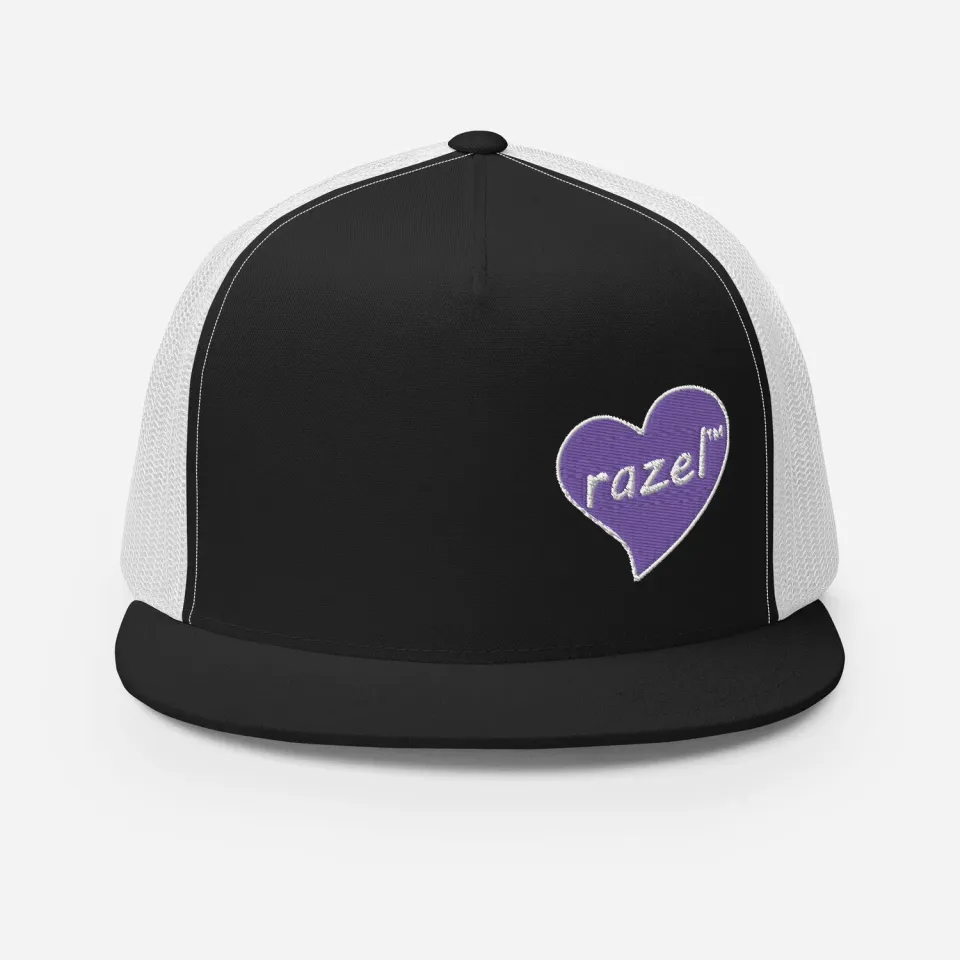 Razel Purple Hearted Trucker Pet zwart structured