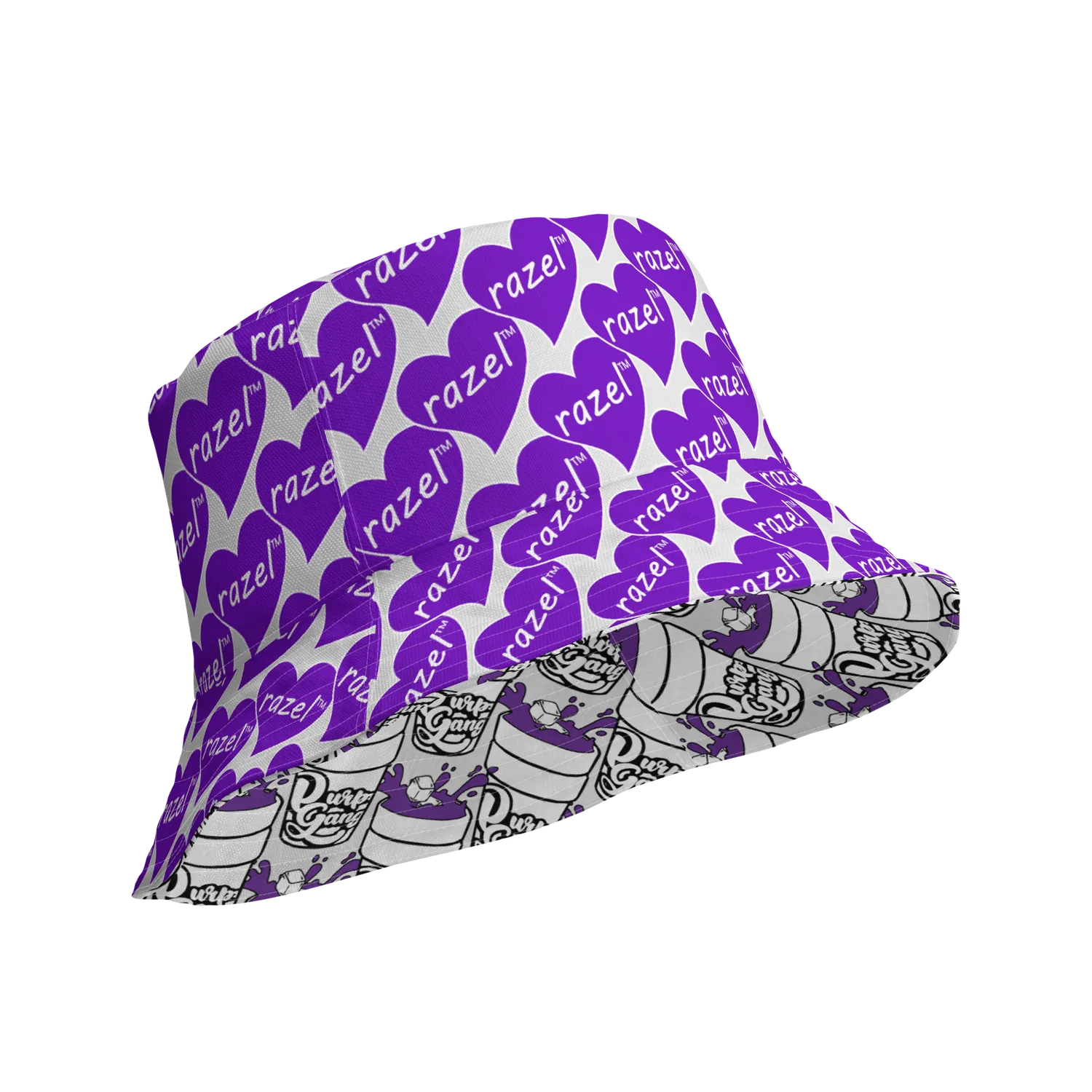 Razel Purp Gang Double Cup bucket hat omkeerbaar