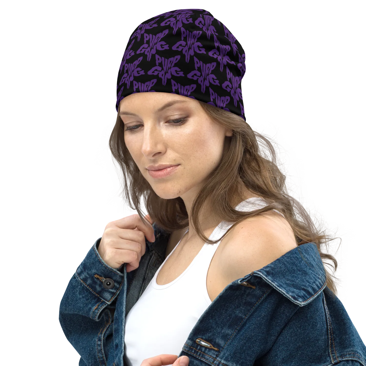 Razel Purp Gang Rock Star Beanie Muts Zwart Dubbel