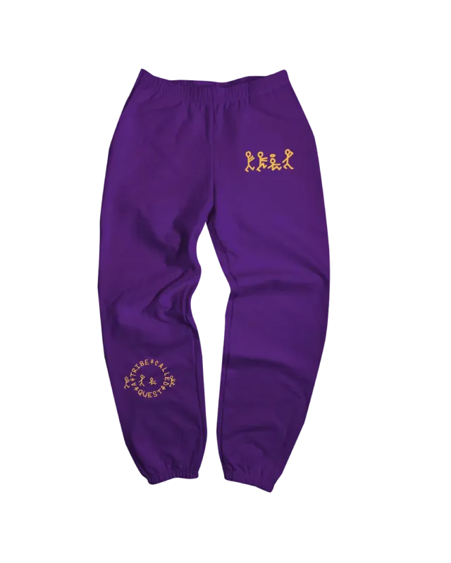 Tribe Called Quest ATCQ joggingbroek paars geel logo