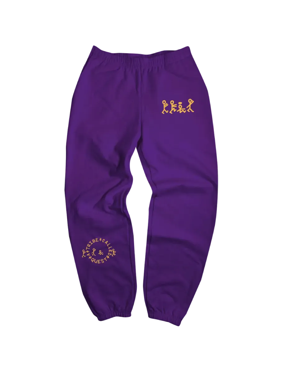 Tribe Called Quest ATCQ joggingbroek paars geel logo