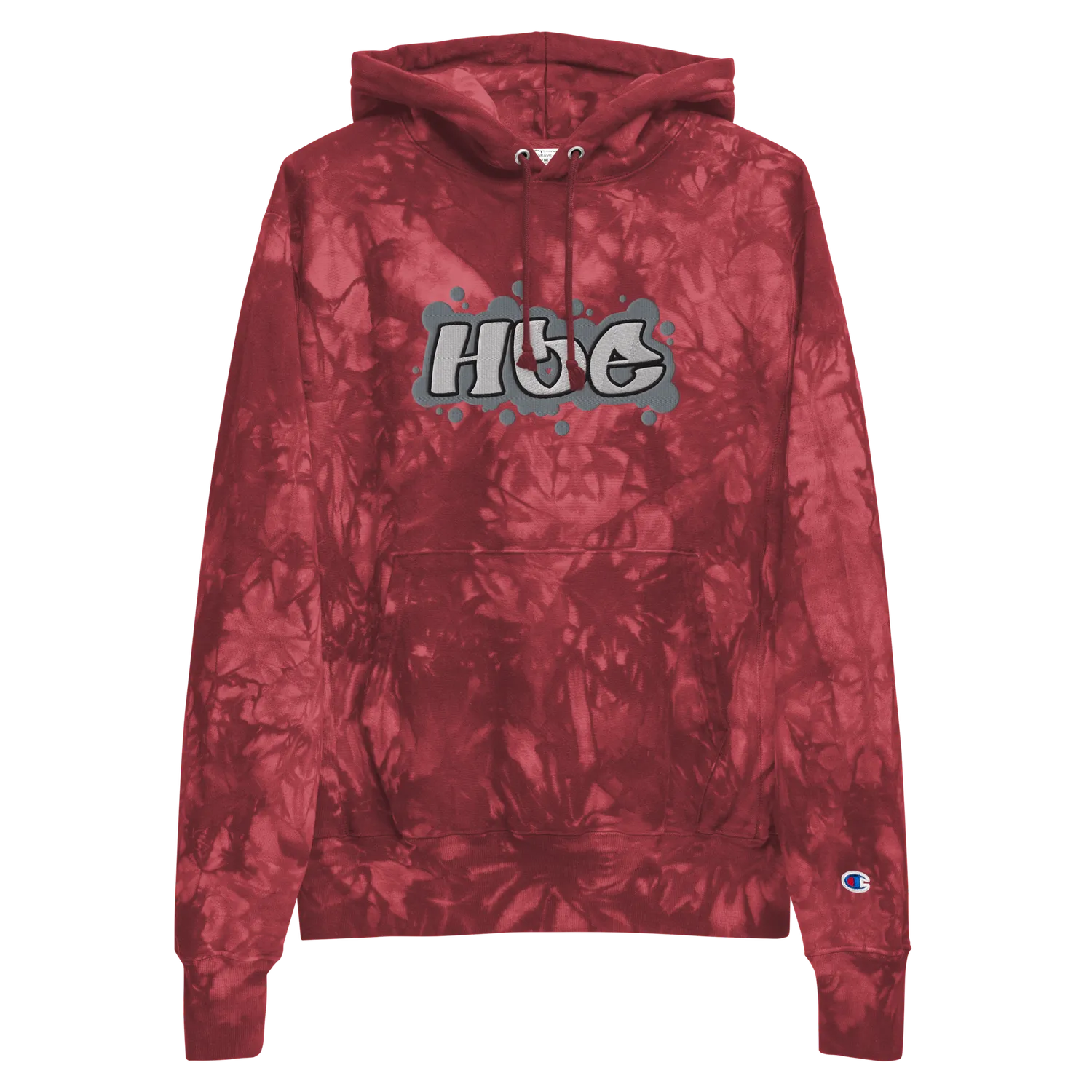 Razel Hoe Champion tie-dye hoodie zwart geborduurd