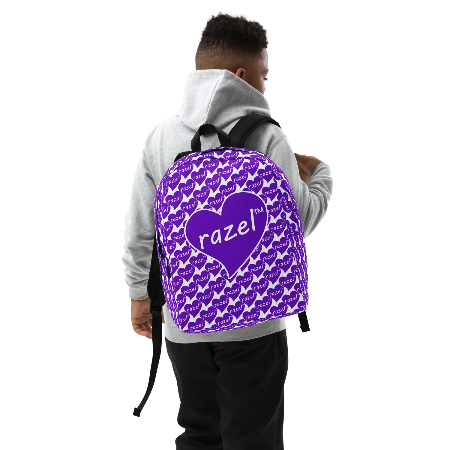 Razel Purple Hearted Motif Minimalist Rugzak 20L