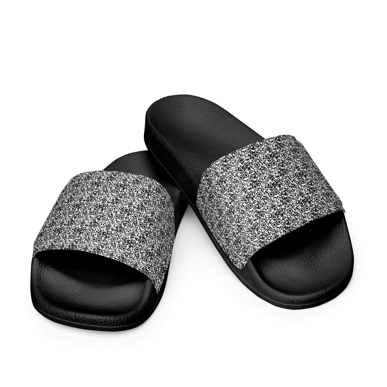 Razel Face QR Code slippers zwart bedrukt