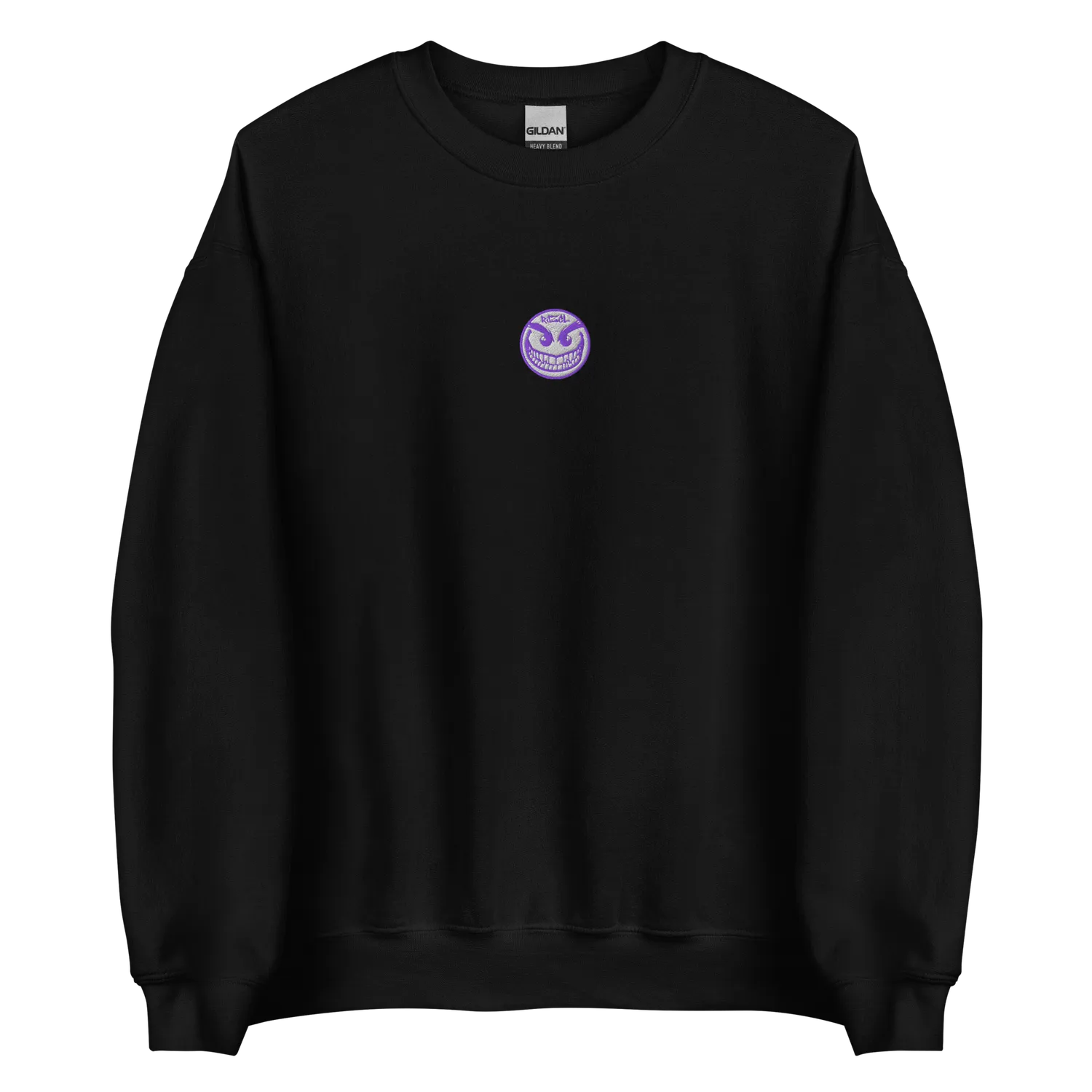 Razel Face Embroidered Crewneck Trui Zwart Geborduurd