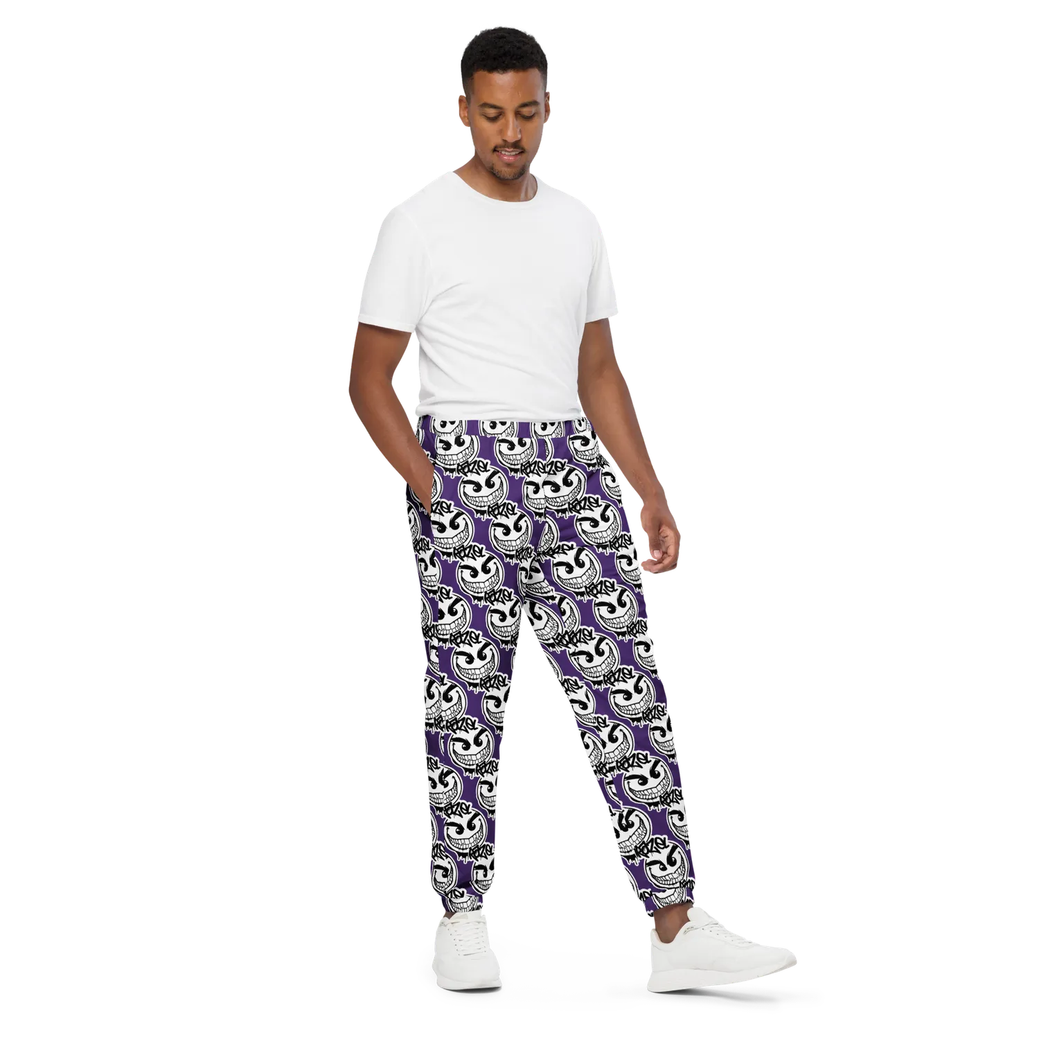 Razel Gang Drip Face trainingsbroek zwart polyester