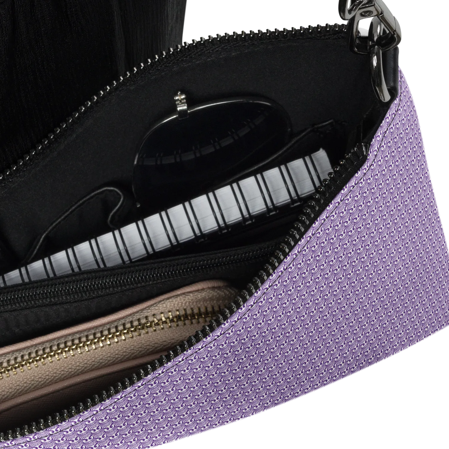 Razel Face Motif satchel tas zwart met rits