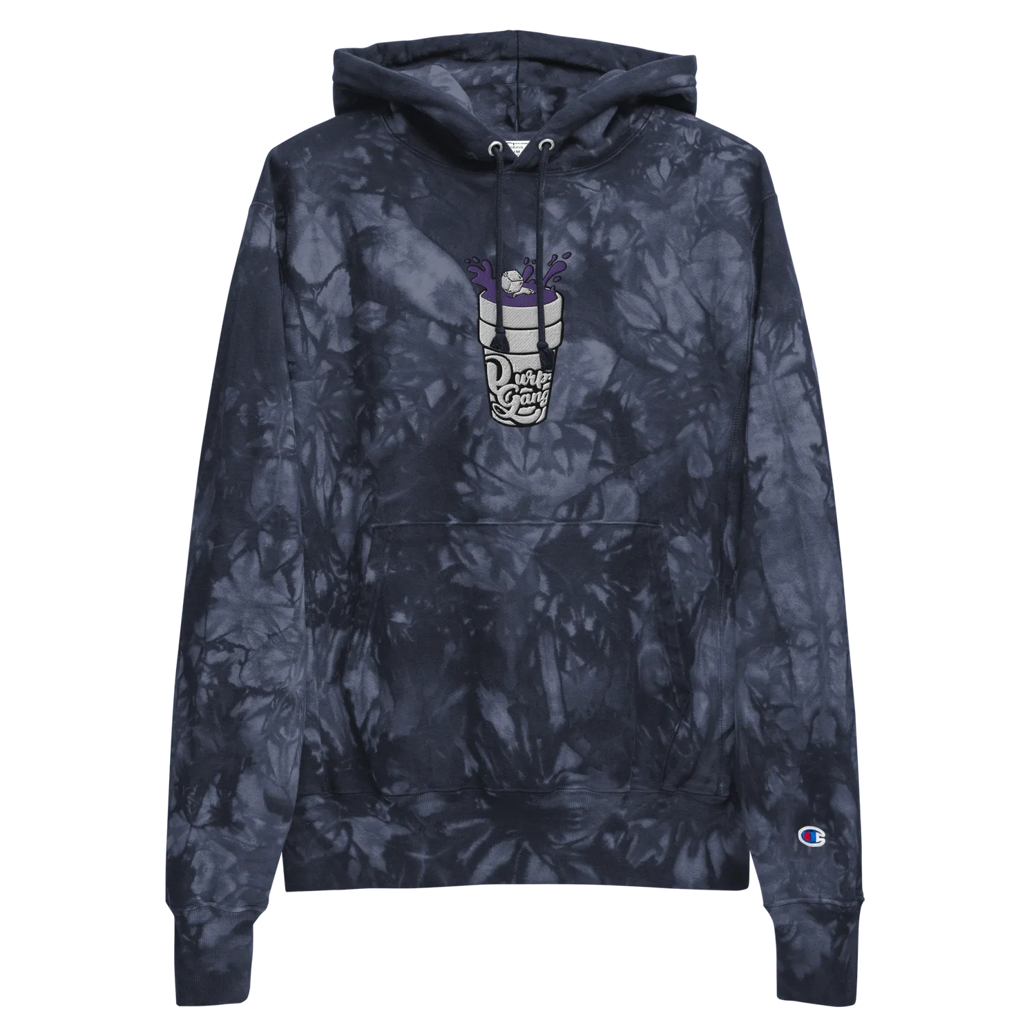 Razel Purp Gang Champion Tie-Dye Hoodie zwart dik