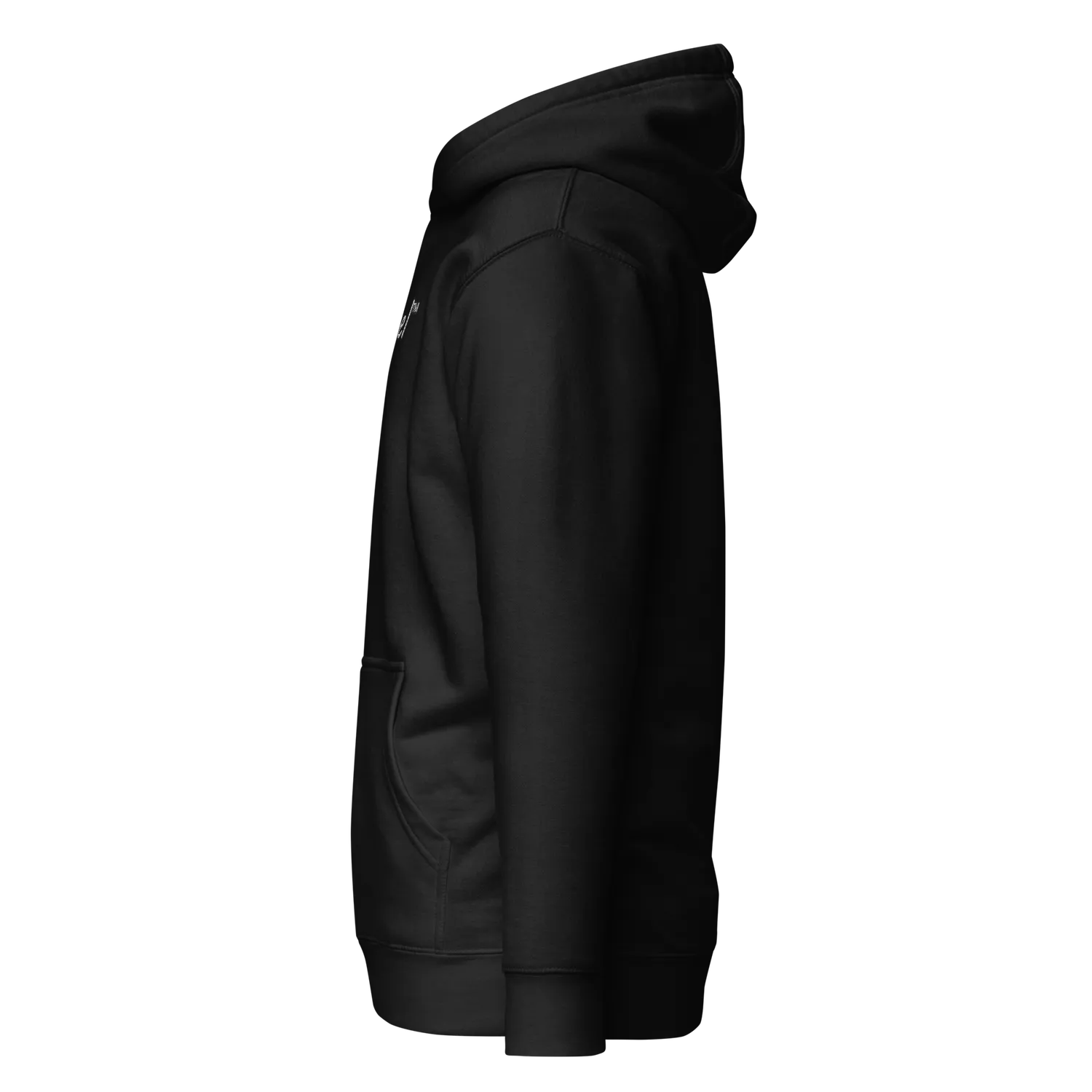 Razel Inverted hoodie zwart geborduurd