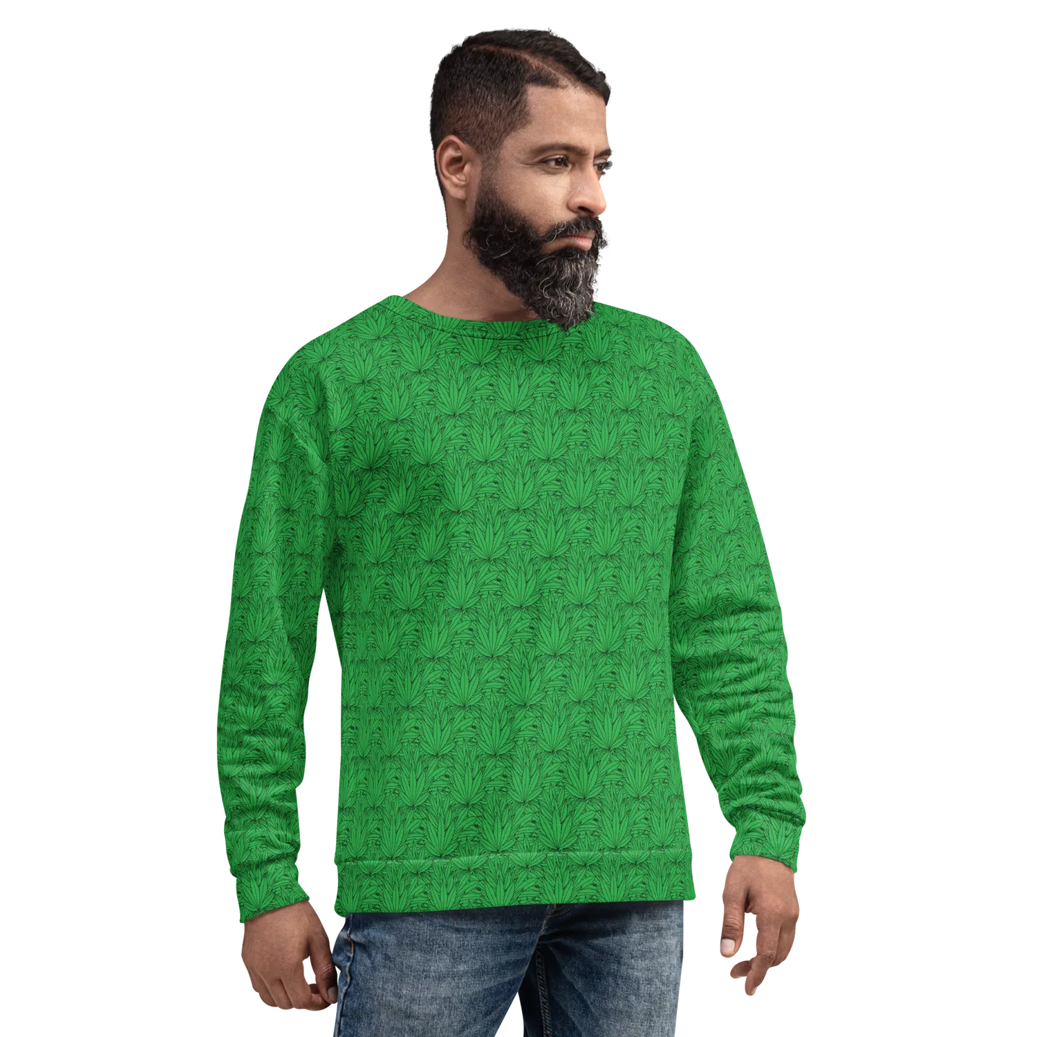 Razel Marijuana Tree Star Motif Sweater unisex