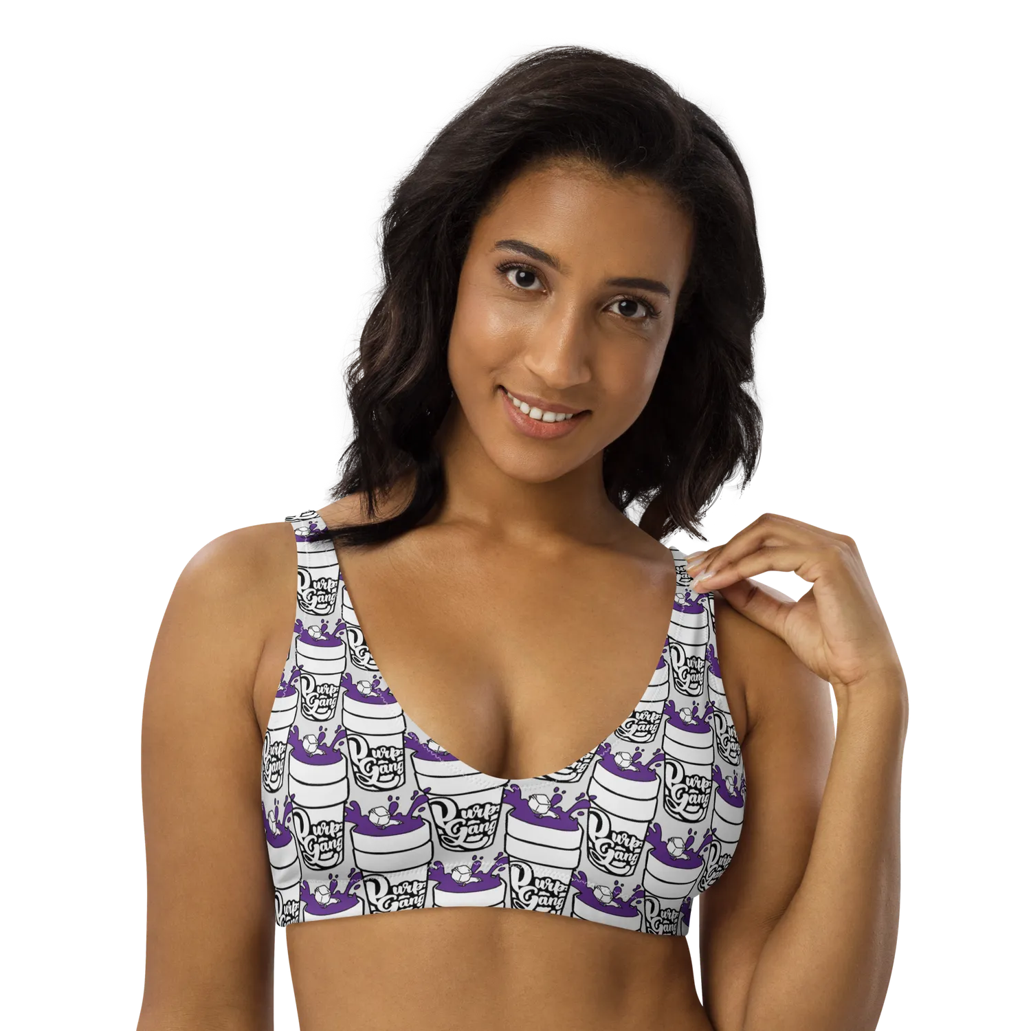Razel Purp Gang Double Cup Padded bikinitop zwart