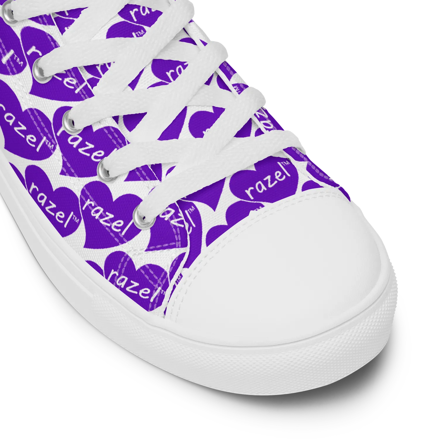 Razel Purple Hearted high-top sneakers met hartprint
