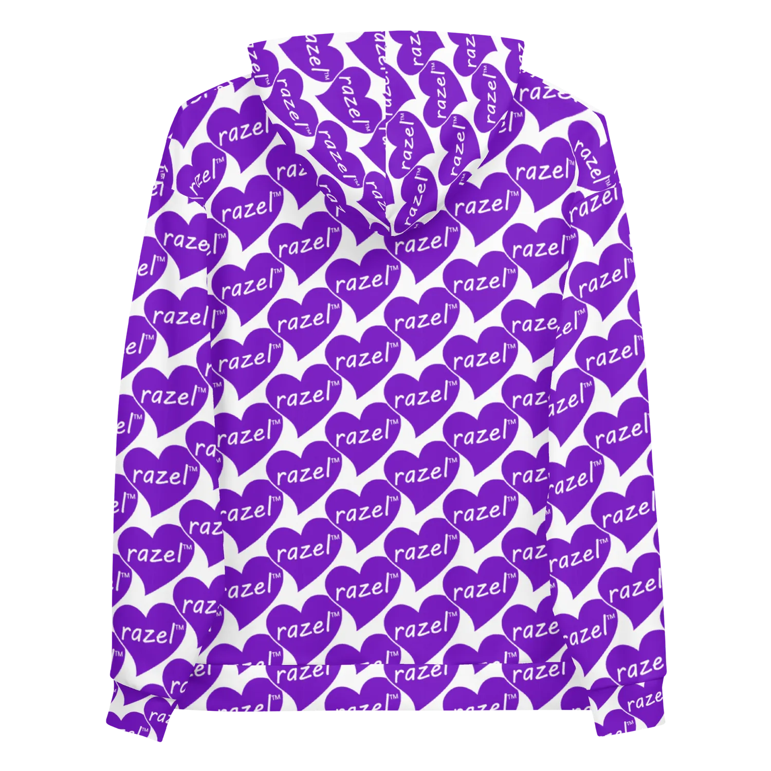 Razel Purple Hearted Motif hoodie fleece unisex