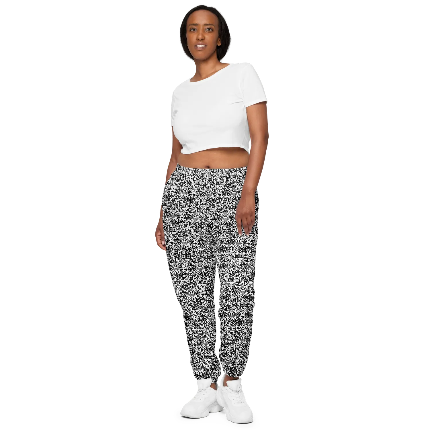 Razel Face QR Code track pants joggingbroek zwart