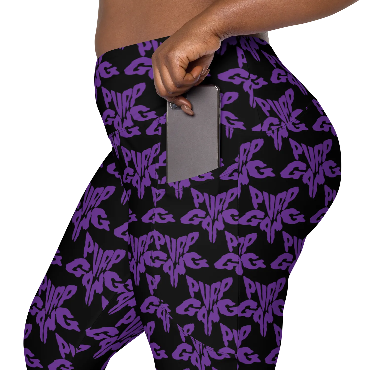 Razel Purp Gang Rock Star Motif Pocket legging met zakken