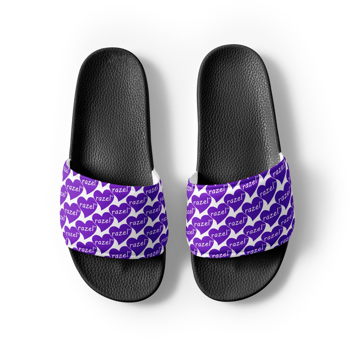 Razel Purple Hearted Motif slippers zwart print