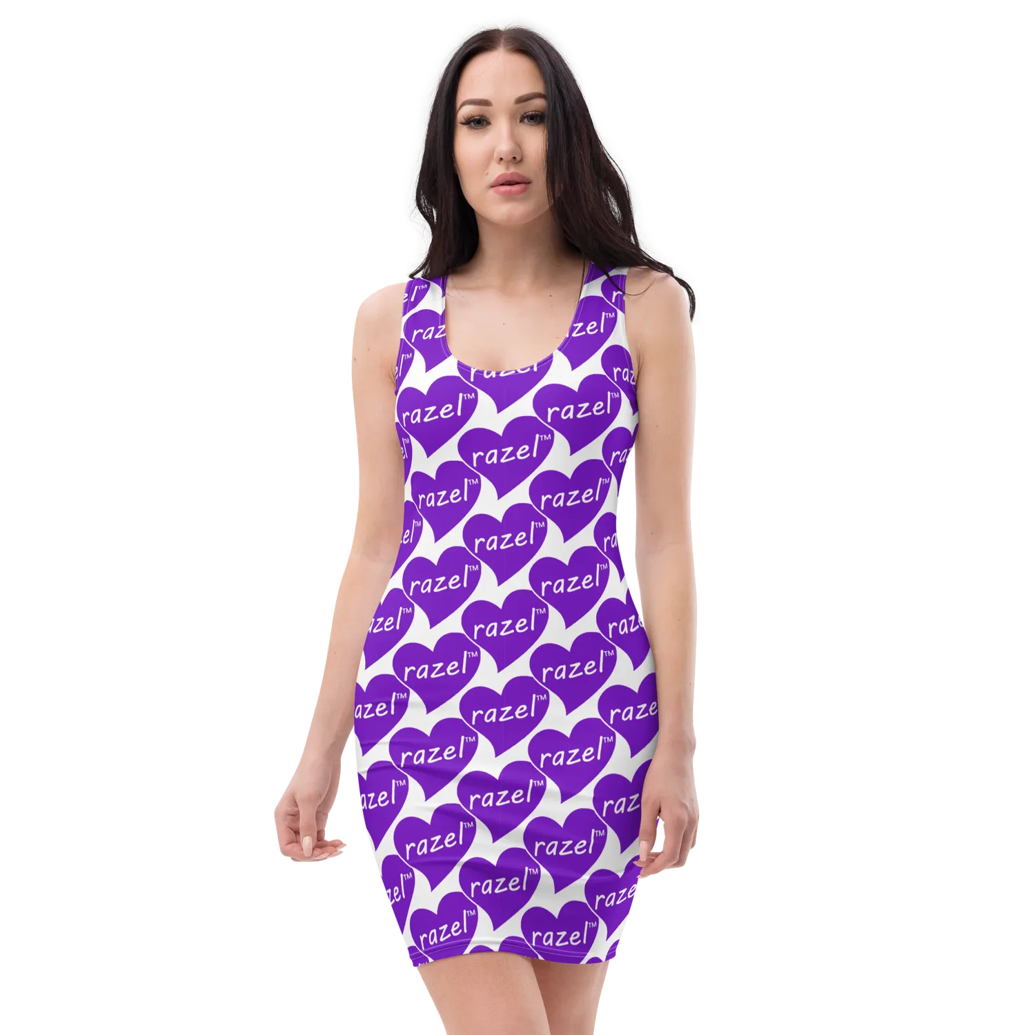 Razel Purple Hearted jurk stretch cocktailjurk