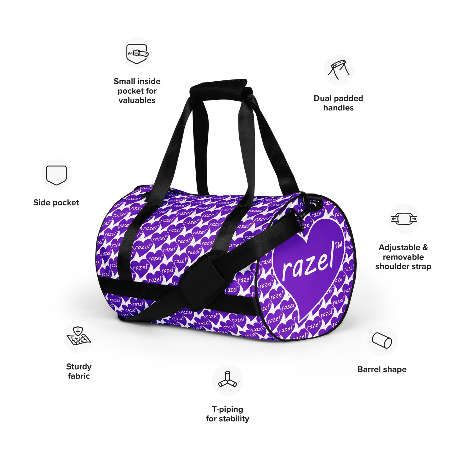 Razel Purple Hearted gymtas waterafstotend