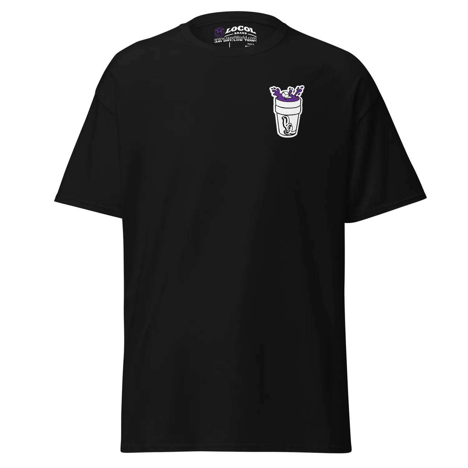 Razel Purp Gang Double Cup T-shirt Zwart Katoen