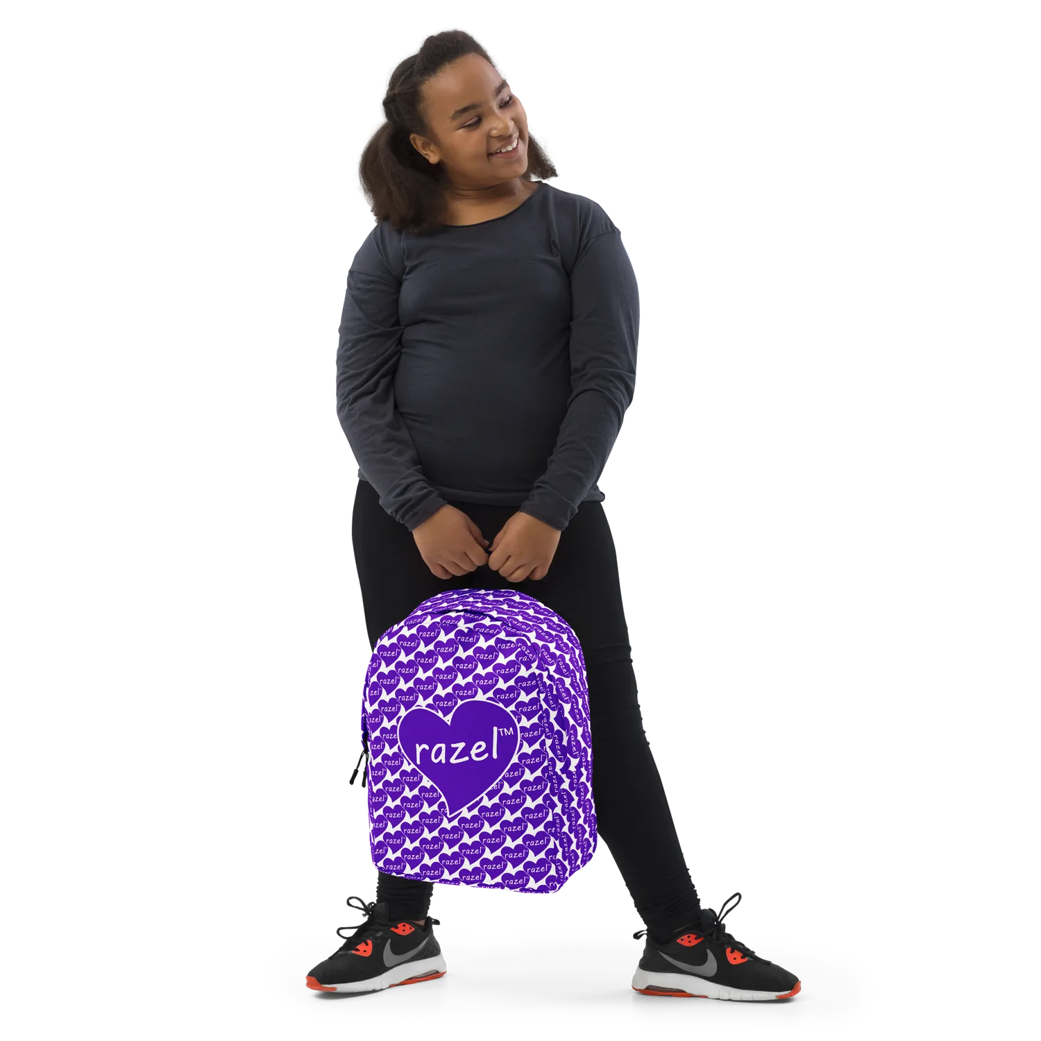 Razel Purple Hearted Motif Minimalist Rugzak 20L