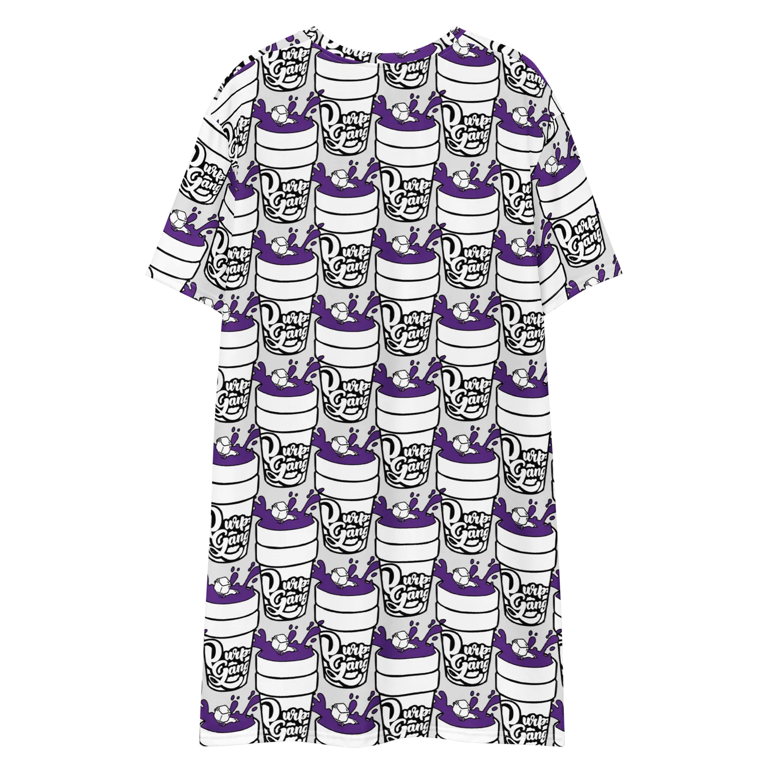 Razel Purp Gang Double Cup t-shirt jurk oversize