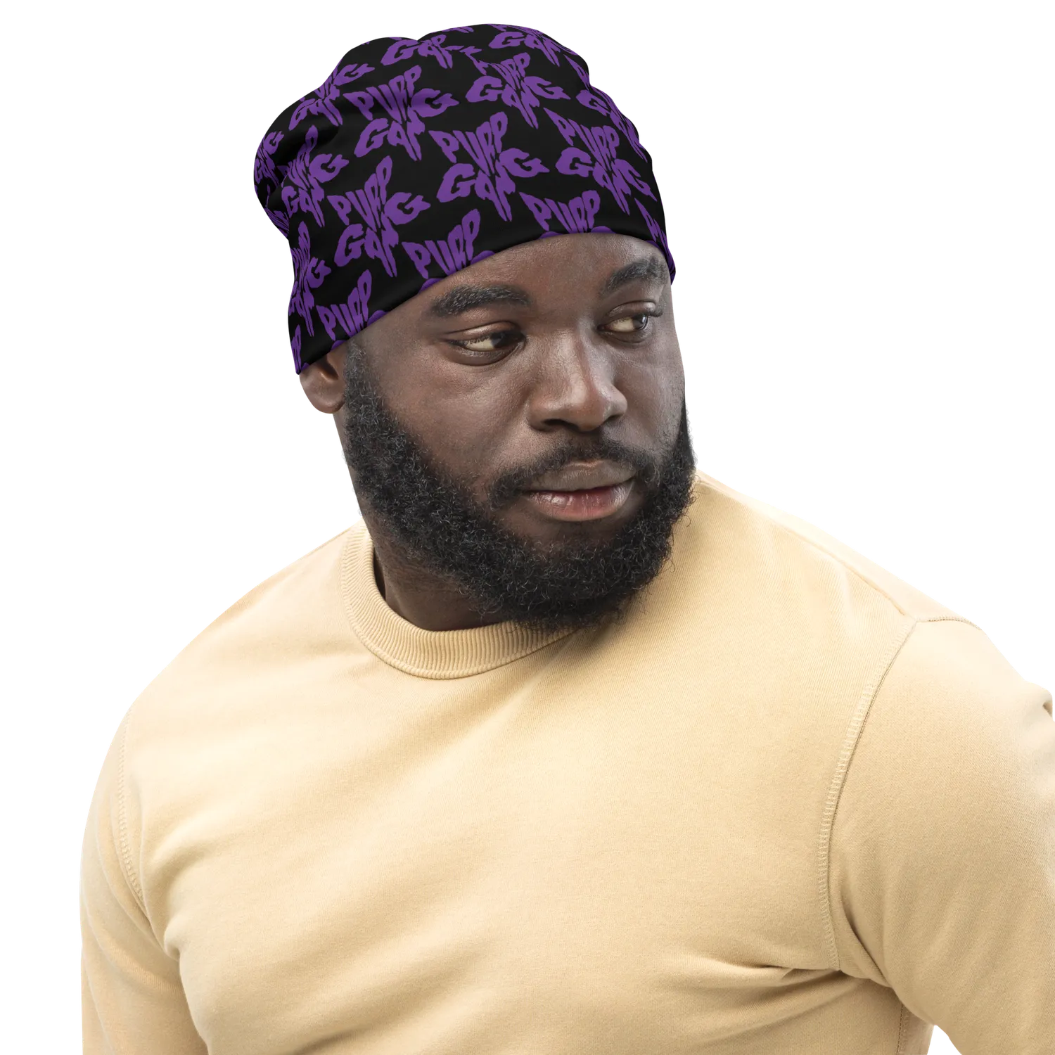 Razel Purp Gang Rock Star Beanie Muts Zwart Dubbel