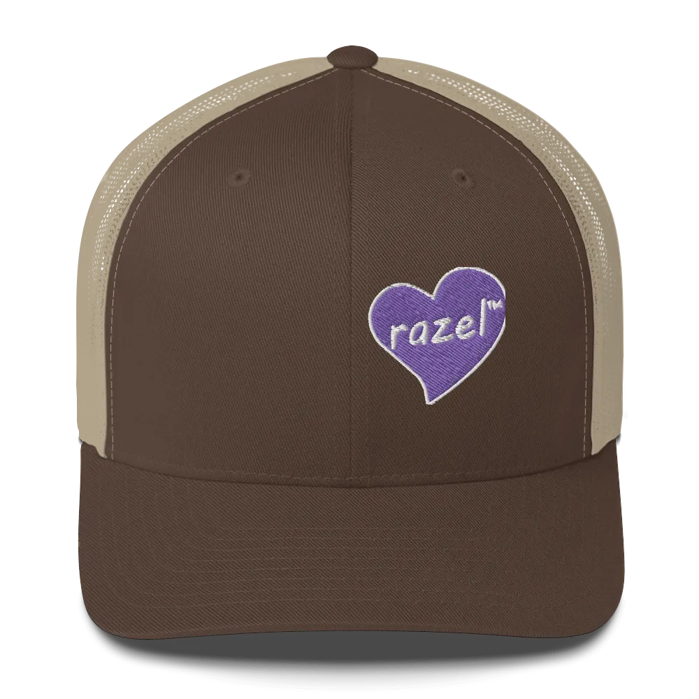 Razel Purple Hearted trucker pet zwart mesh