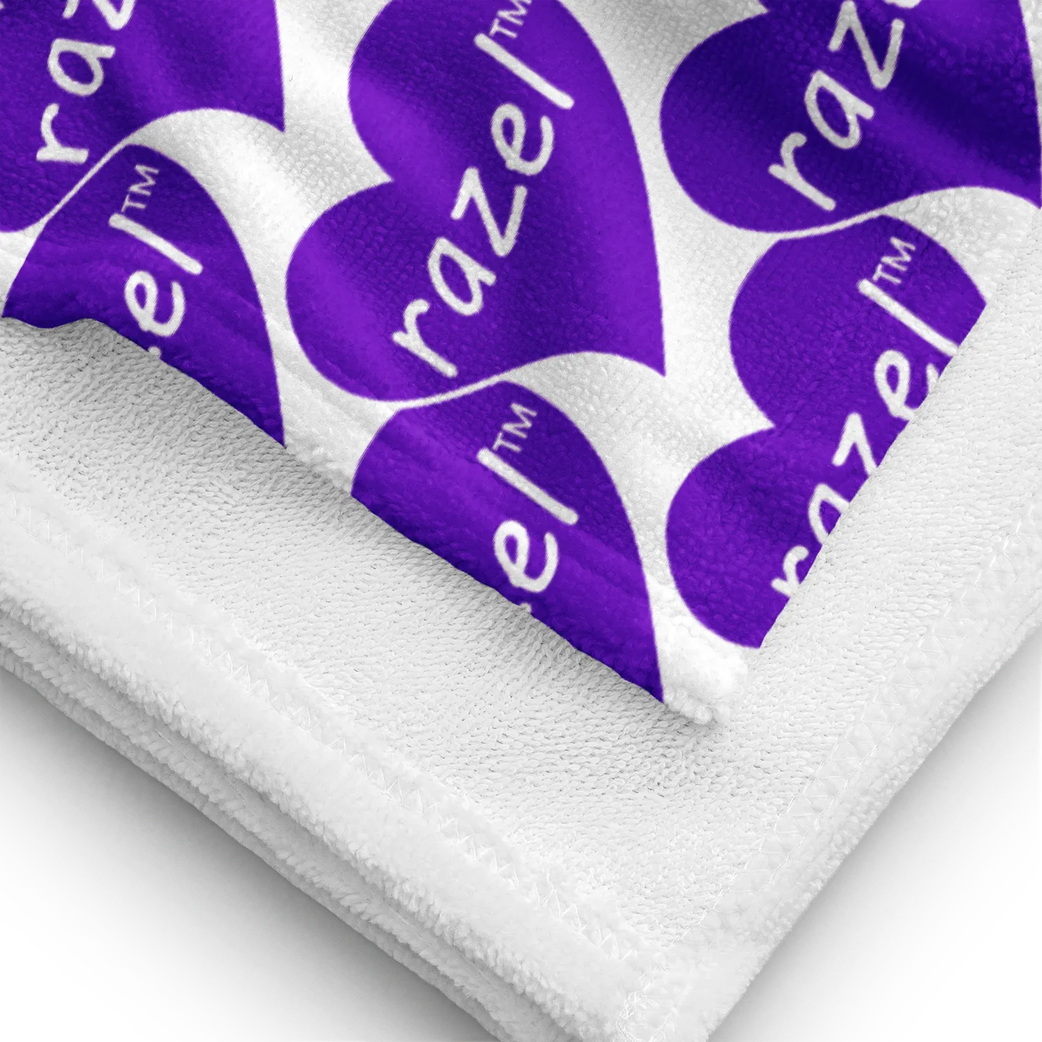 Razel Purple Hearted handdoek 76x152 katoen