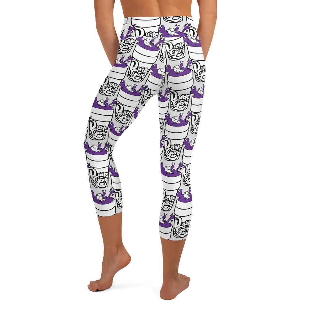 Razel Purp Gang Double Cup yoga capri driekwart high waist
