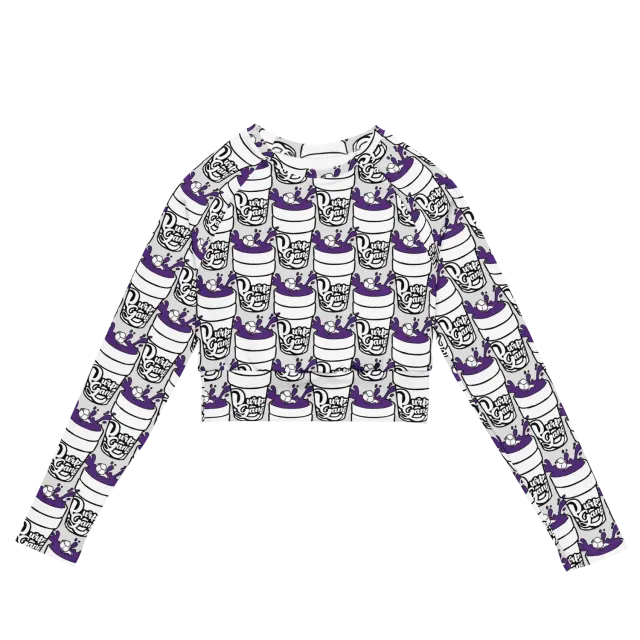 Razel Purp Gang Double Cup longsleeve crop top UPF50+