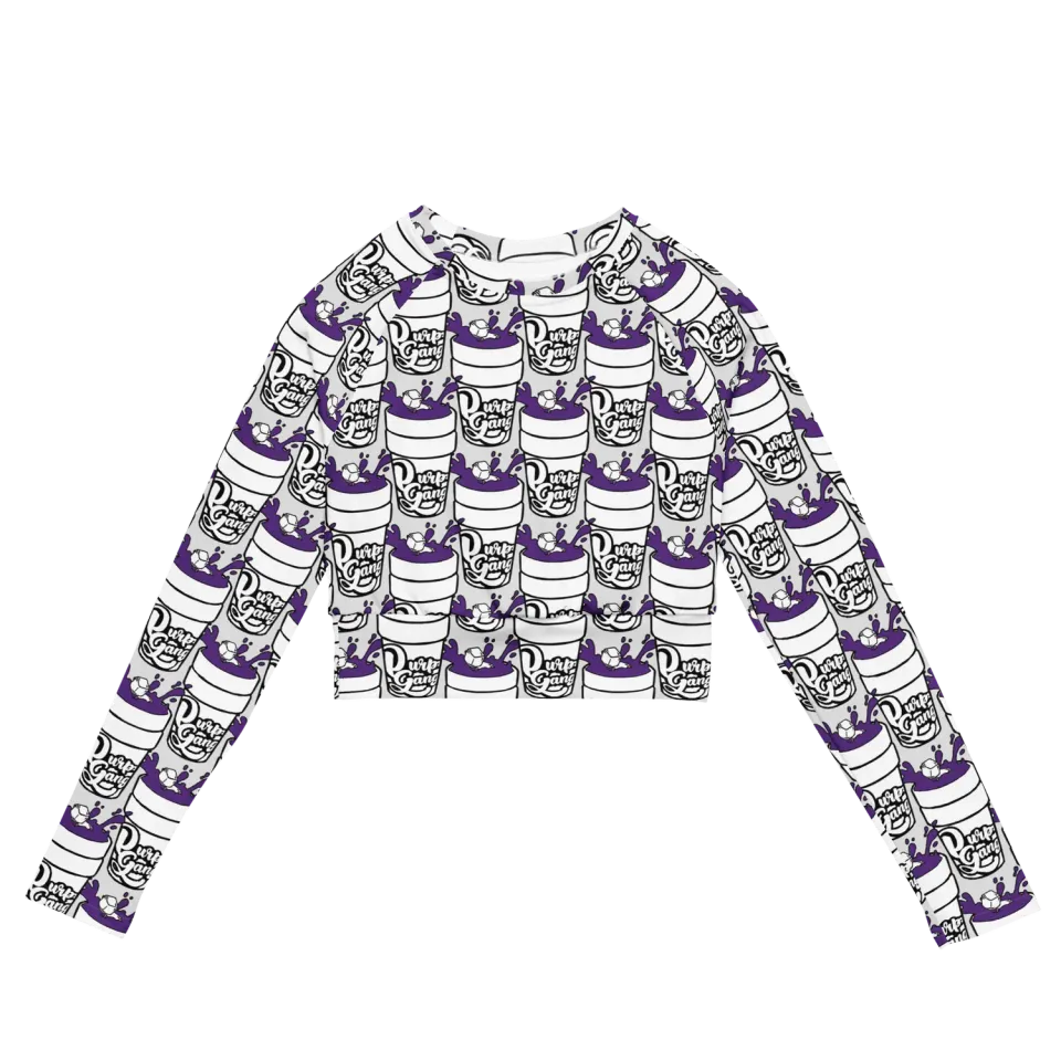 Razel Purp Gang Double Cup longsleeve crop top UPF50+