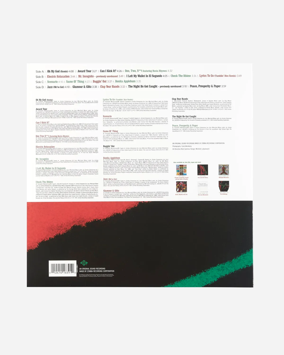 Tribe Called Quest Hits, Rarities & Remixes vinyl lp