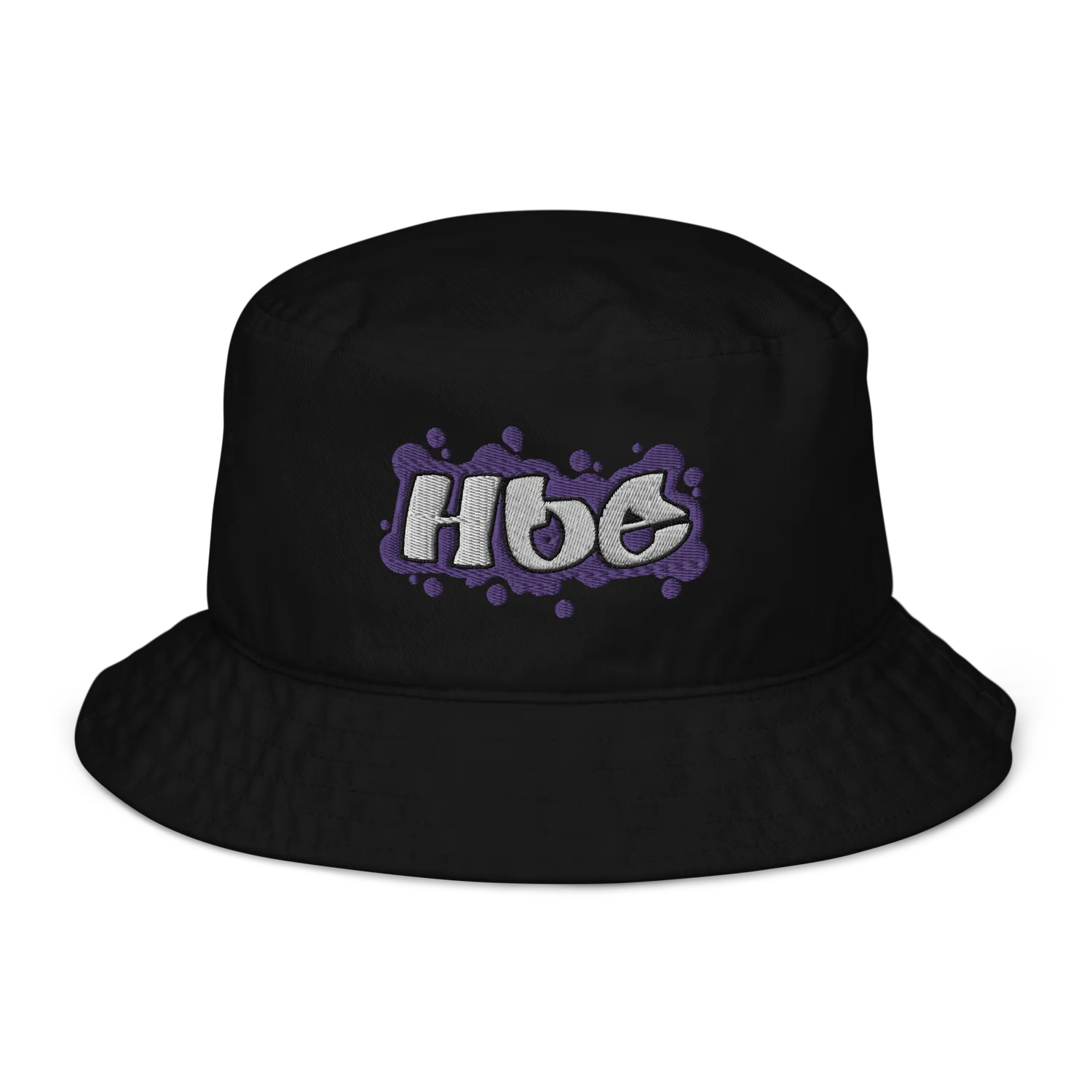 Razel Hoe bucket hat zwart katoen borduursel