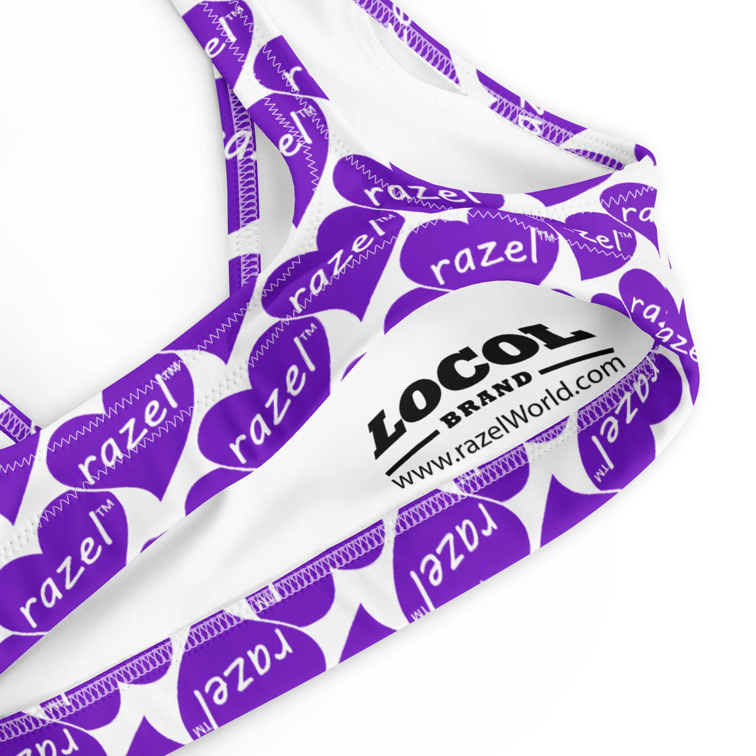 Razel Purple Hearted Motif Padded Bikinitop gerecycled