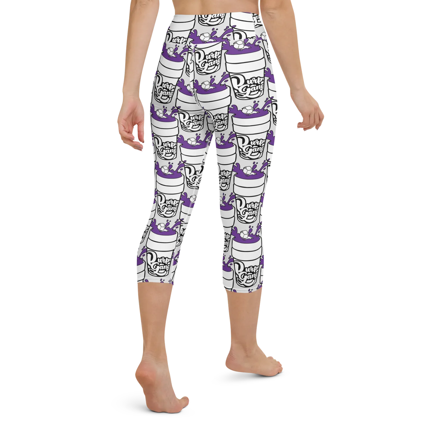 Razel Purp Gang Double Cup yoga capri driekwart high waist