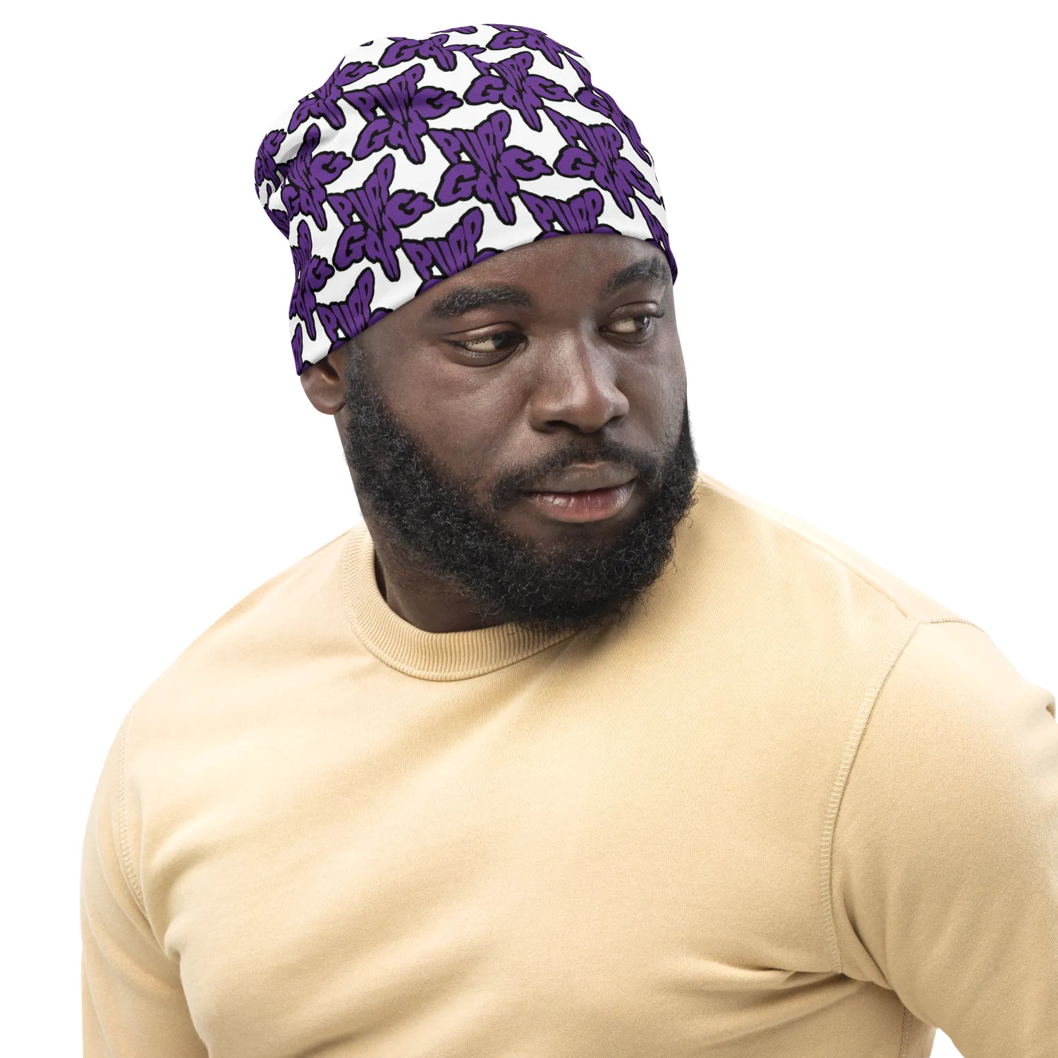 Razel Purp Gang Rock Star Motif beanie dubbellaags