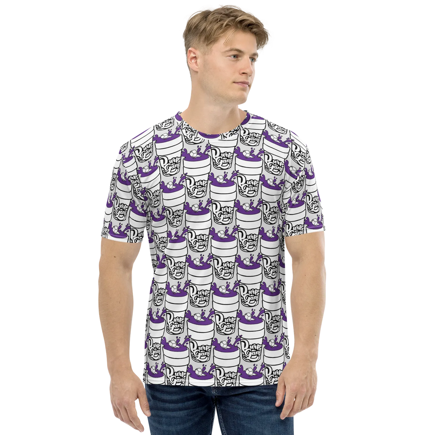 Razel Purp Gang Double Cup Motif T-shirt stretch