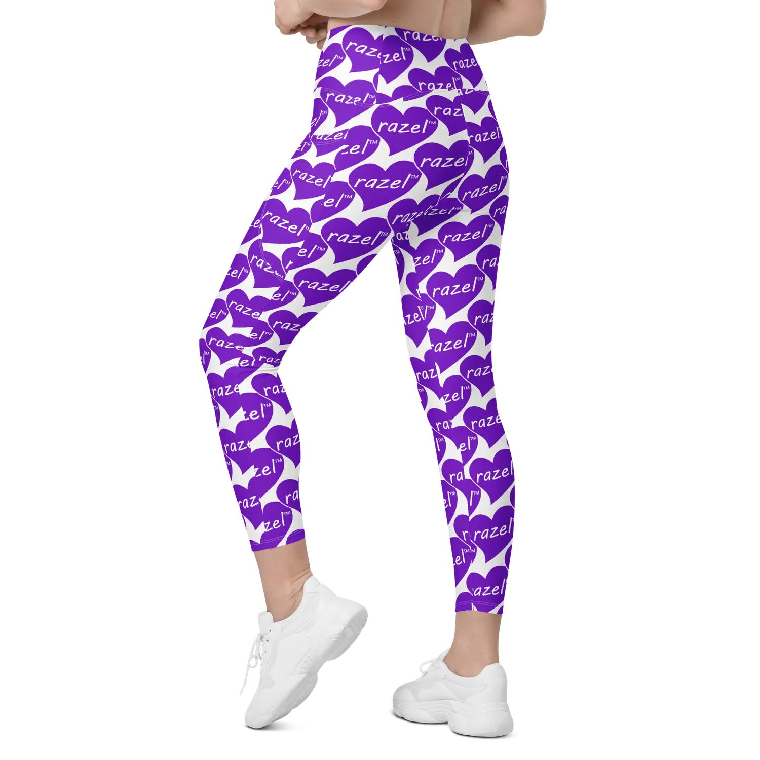 Razel Purple Hearted Pocket Legging M High-Waist