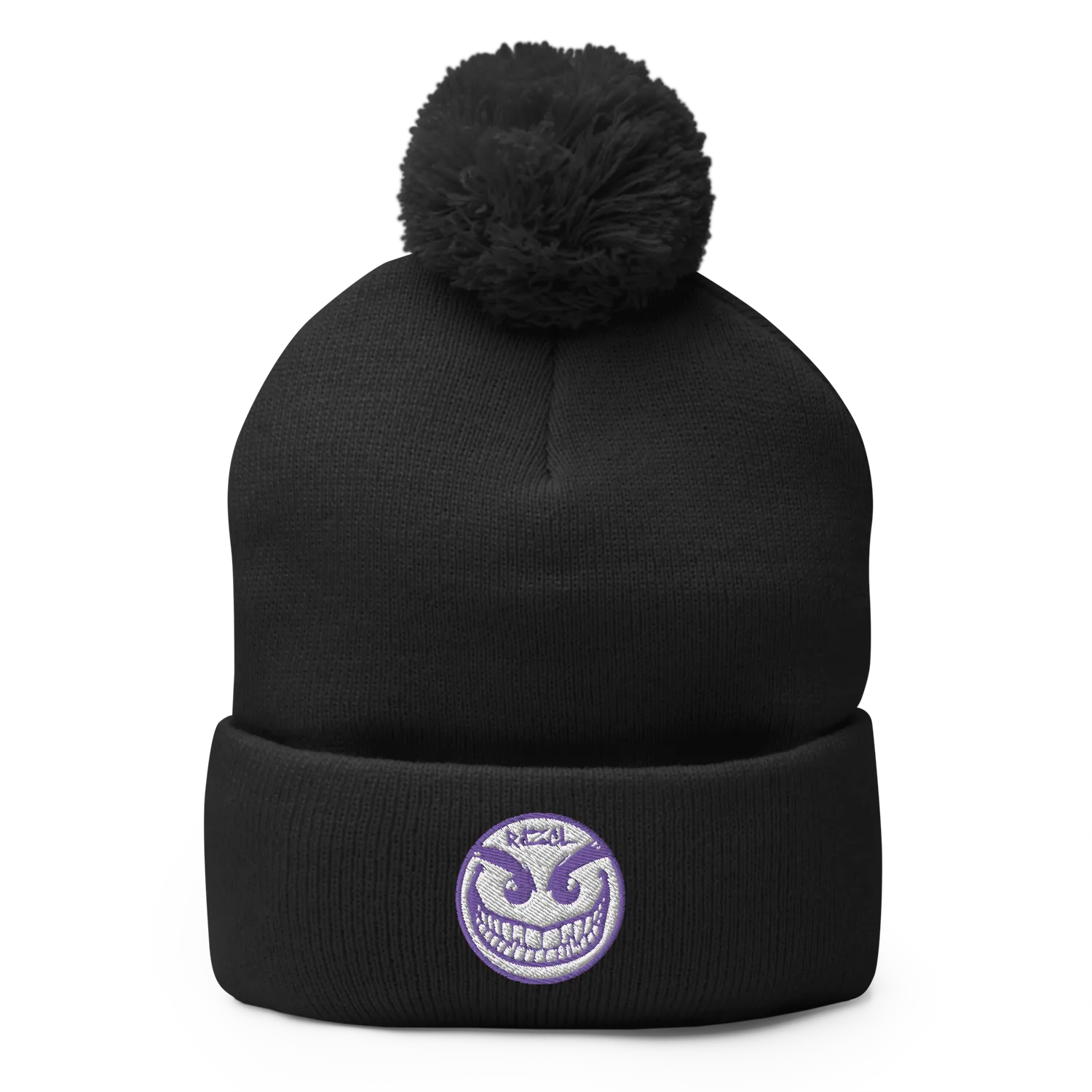 Razel Face Pom-Pom beanie muts met pompon zwart