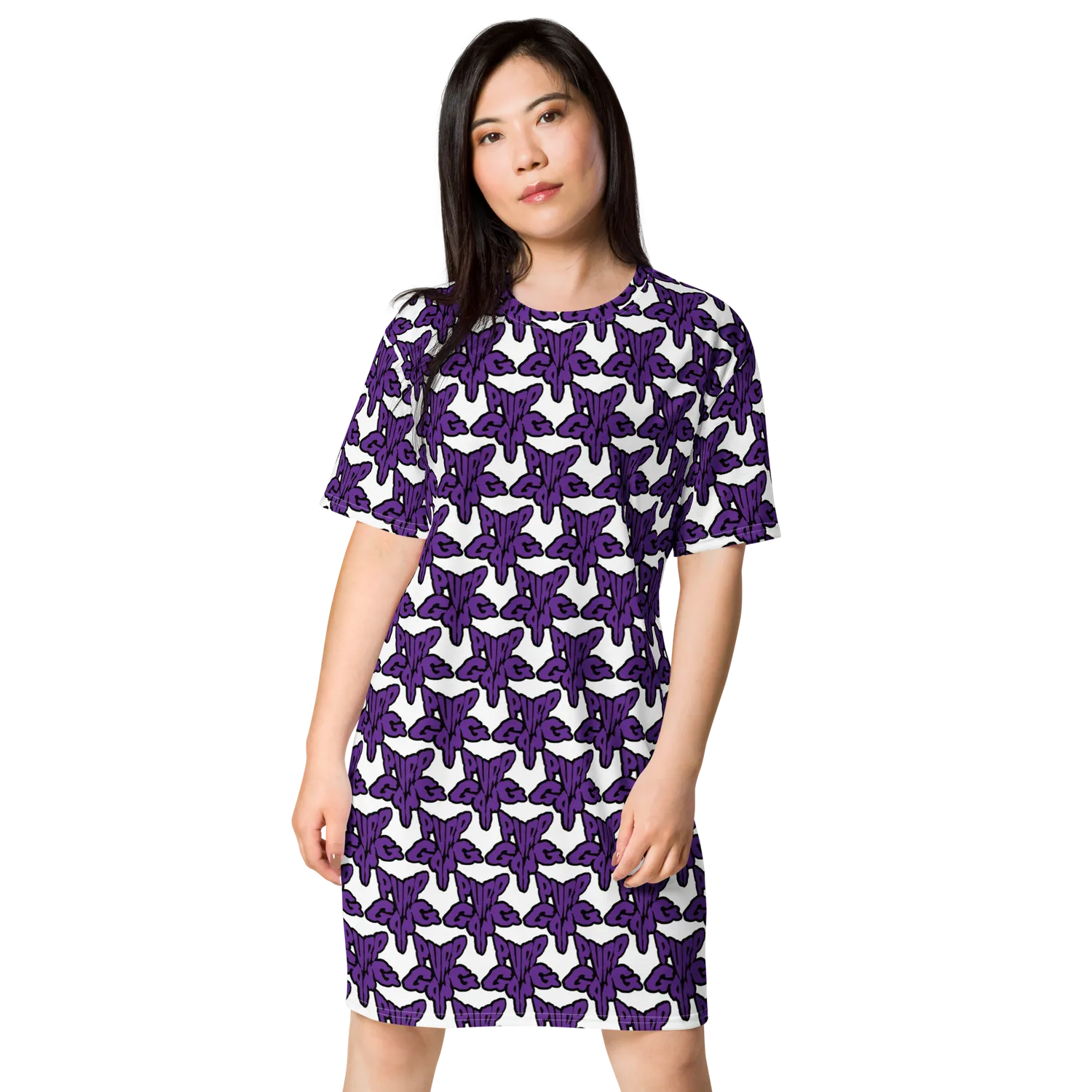 Razel Purp Gang Rock Star t-shirt jurk oversize